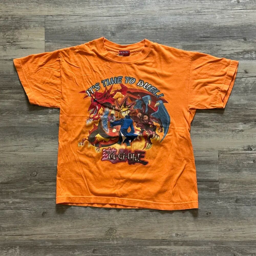 Vintage 1996 Yu-Gi-Oh! It's Time To Duel! Promo T-Shirt Size Medium YOUTH